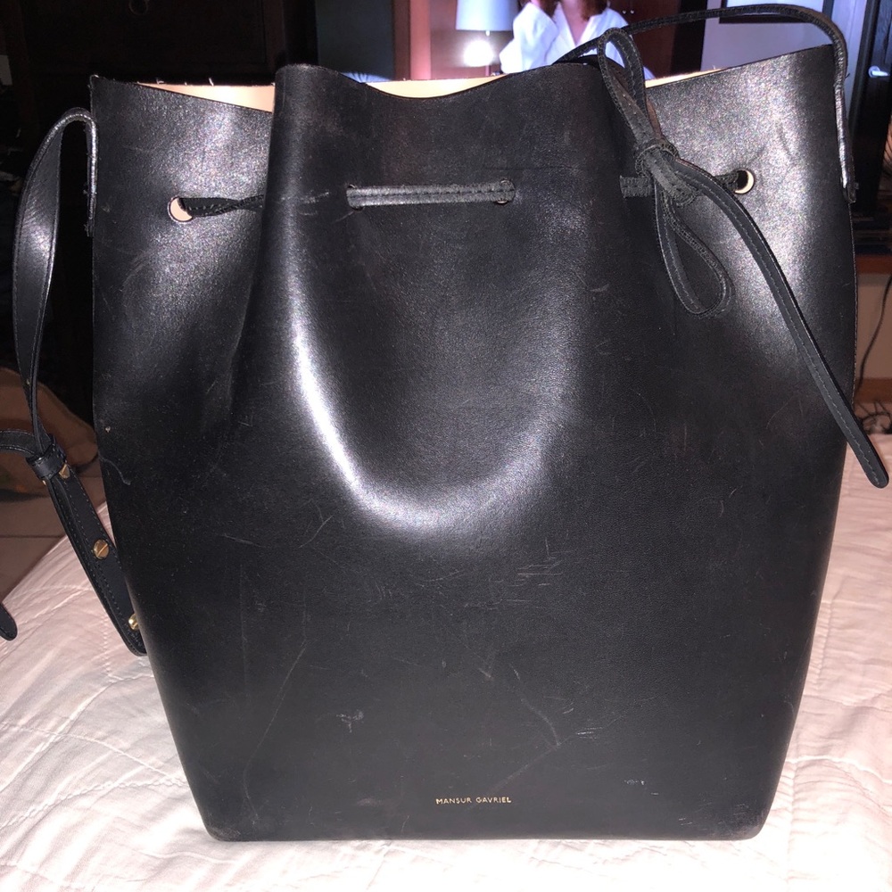 Mansur gavriel black bucket handbag